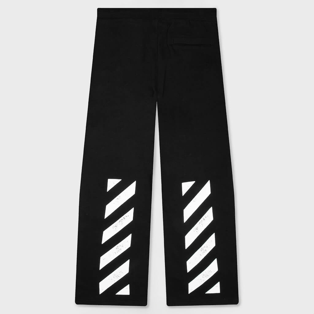 Core Diagonal Relaxed Sweatpants - Black
