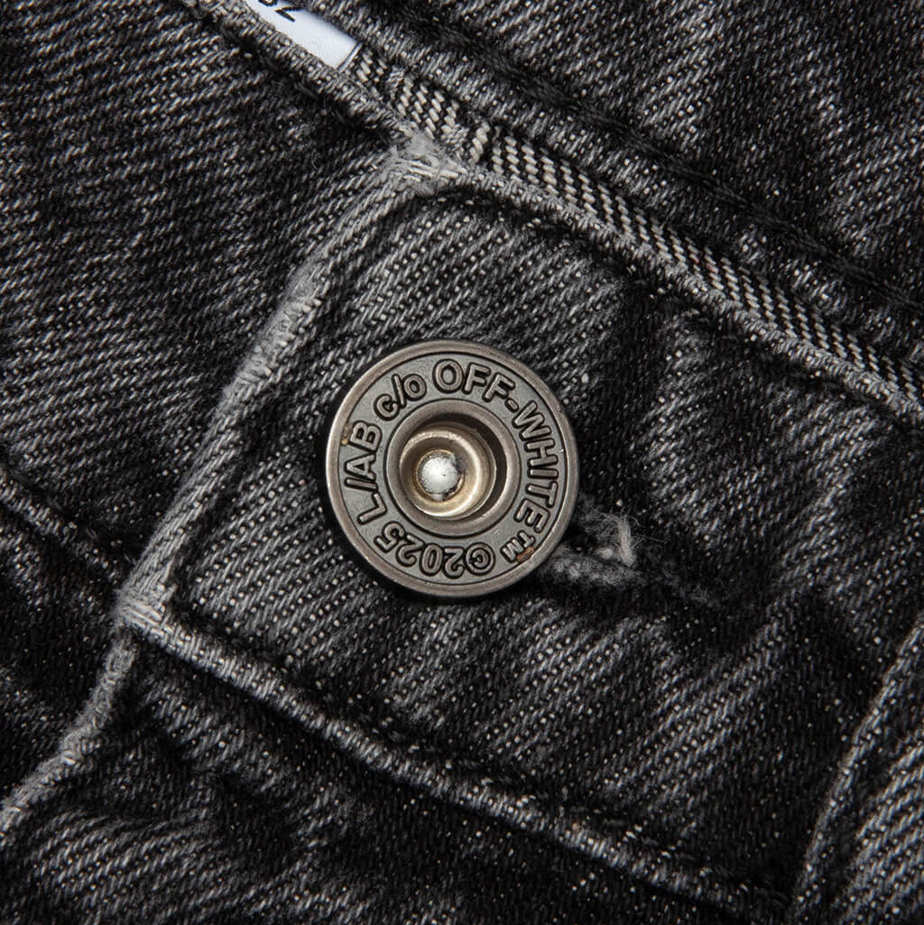 Diagonal Denim Shorts - Phantom Black