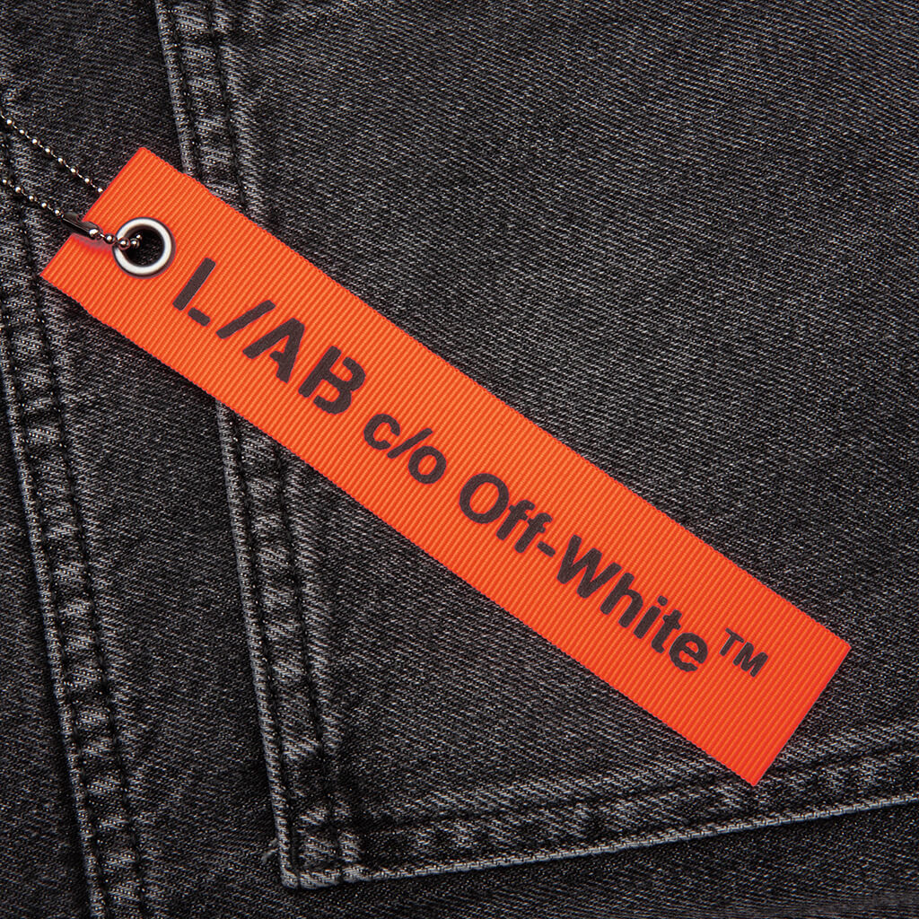 Diagonal Denim Shorts - Phantom Black