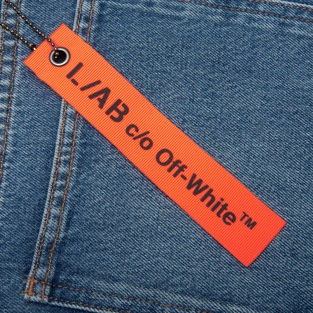 Diagonal Denim Shorts - Steel Indigo