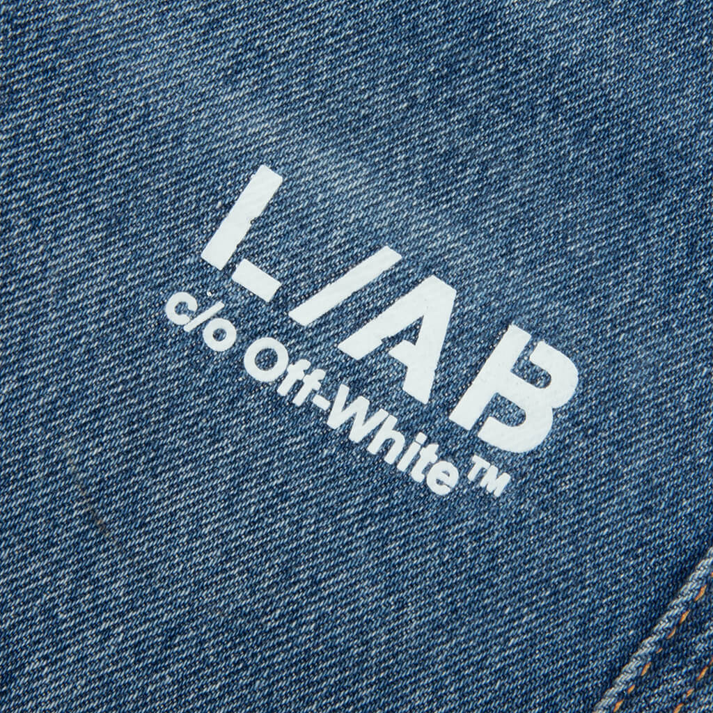 Diagonal Denim Shorts - Steel Indigo