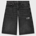 Diagonal Denim Shorts - Phantom Black