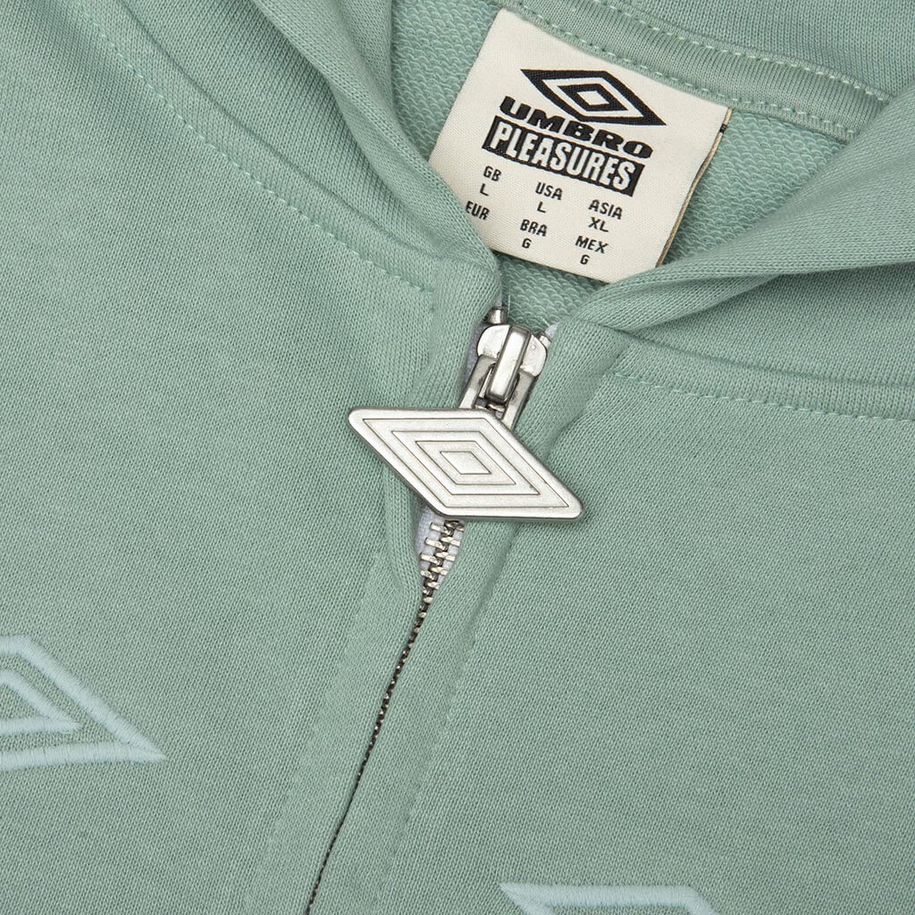 Diamonds Zip Fitted Hoodie - Sage