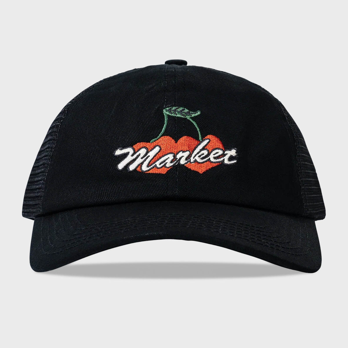 Double Cherries Trucker Hat - Pirate Black