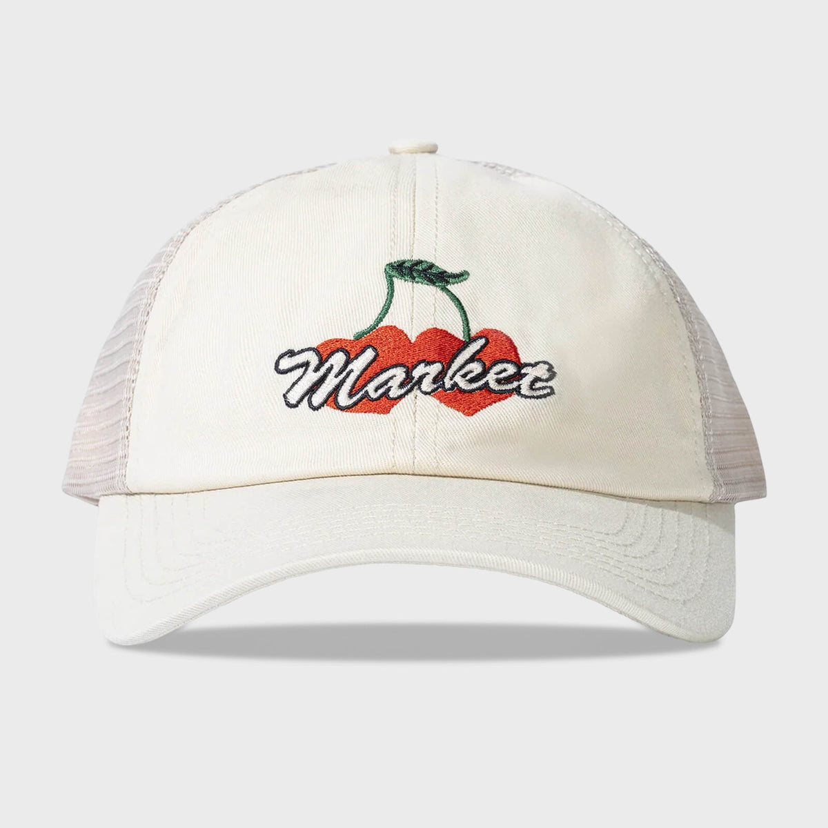 Double Cherries Trucker Hat - Unbleached Cotton