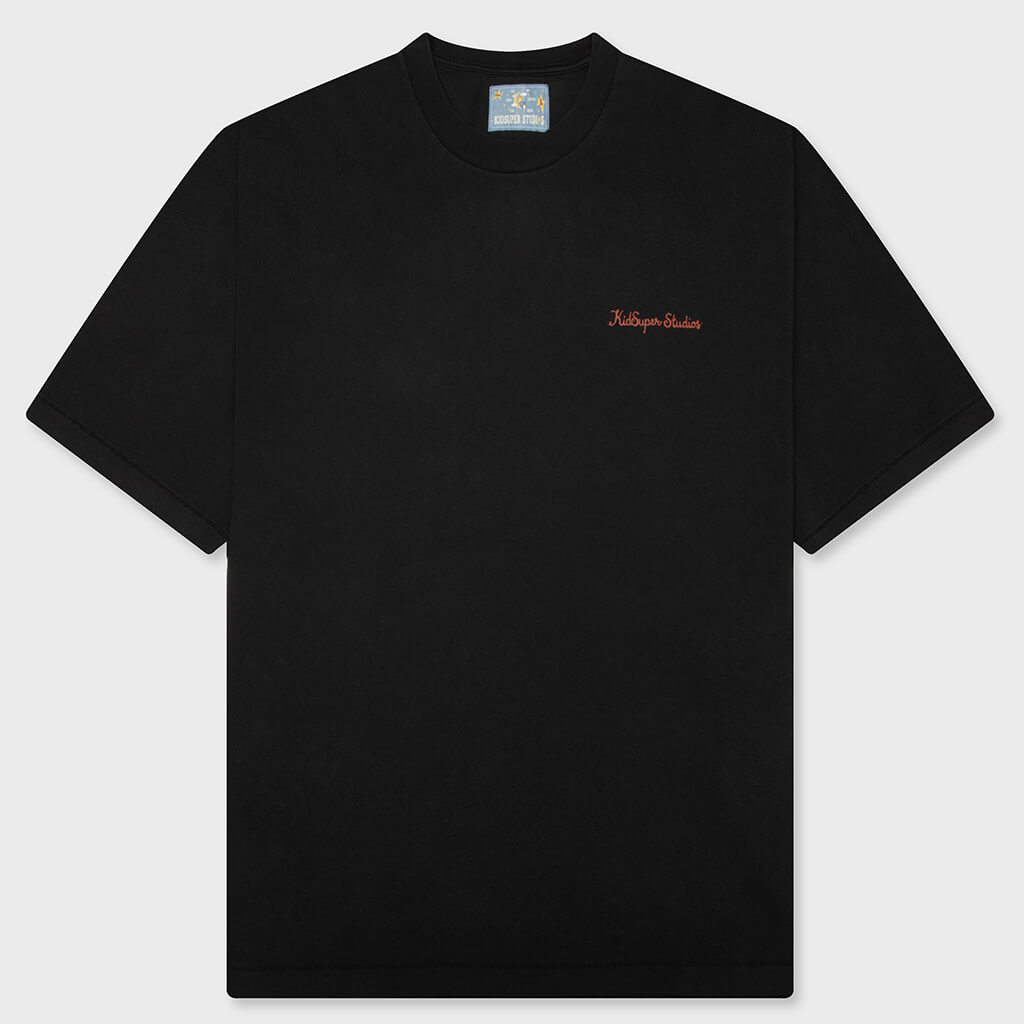 Dove Pattern Tee - Washed Black