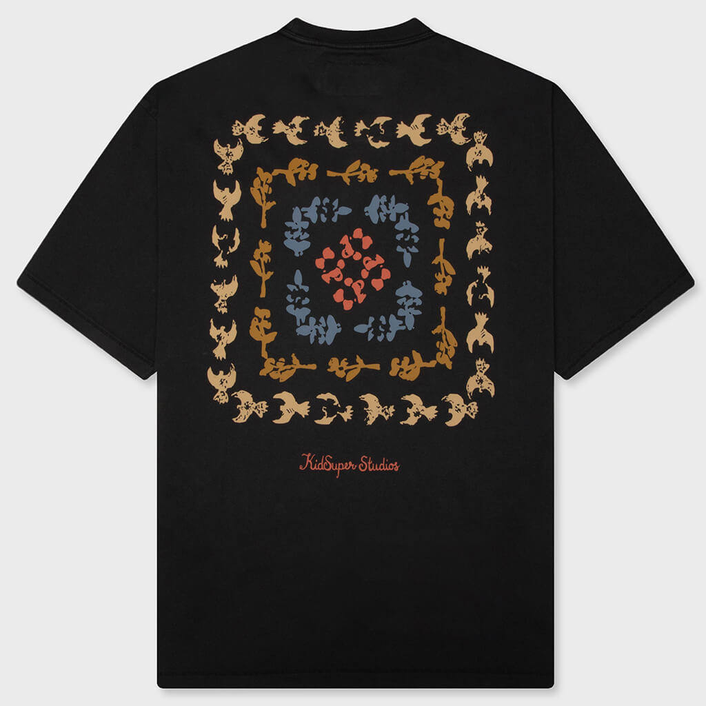Dove Pattern Tee - Washed Black