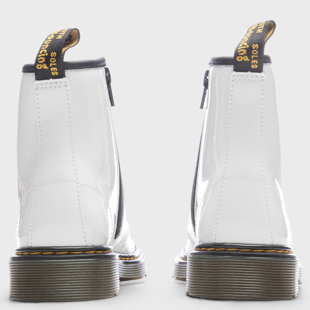 Women's 1460 Patent Leather Boots - White Patent Lamper