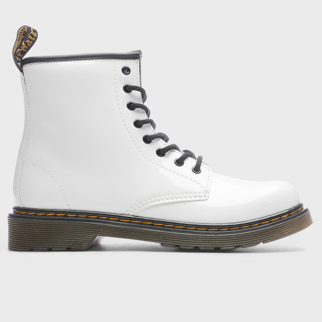 Women's 1460 Patent Leather Boots - White Patent Lamper