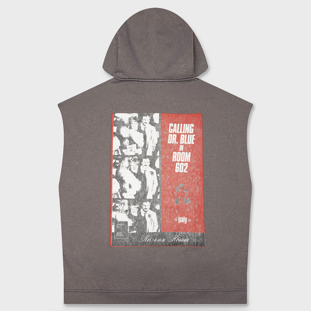Dr. Blue Cut Off Hoodie - Brown