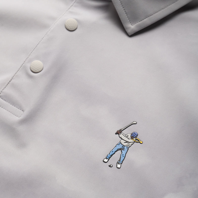 Eastside Golf Canvas Print Snap Placket Polo - Cool Grey Tonal