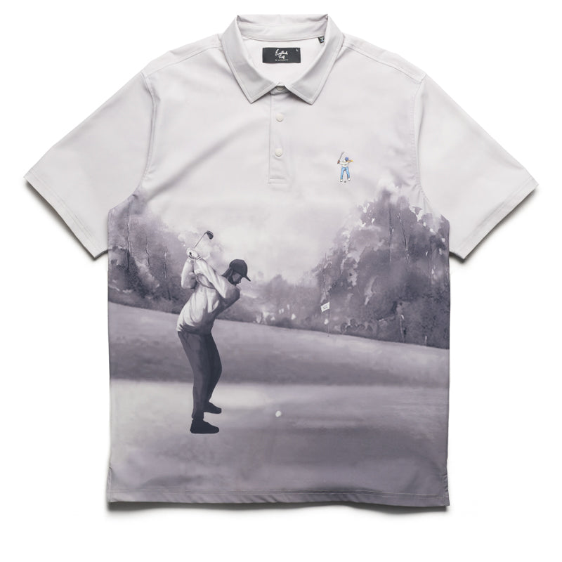 Eastside Golf Canvas Print Snap Placket Polo - Cool Grey Tonal