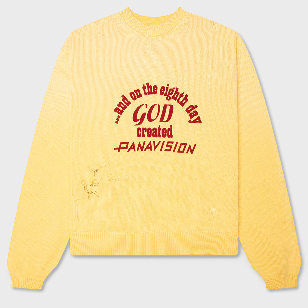 Eden Roc Knitted Crewneck Sweater - Yellow