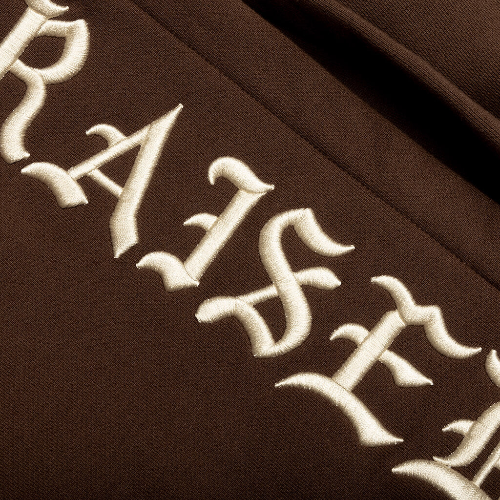 Embroidered Hoodie - Walnut W/ Cream