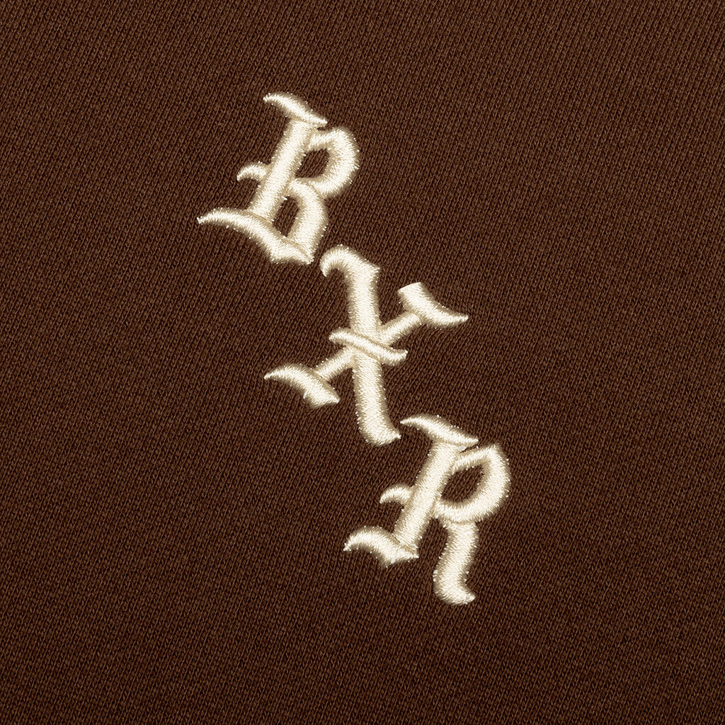 Embroidered Hoodie - Walnut W/ Cream