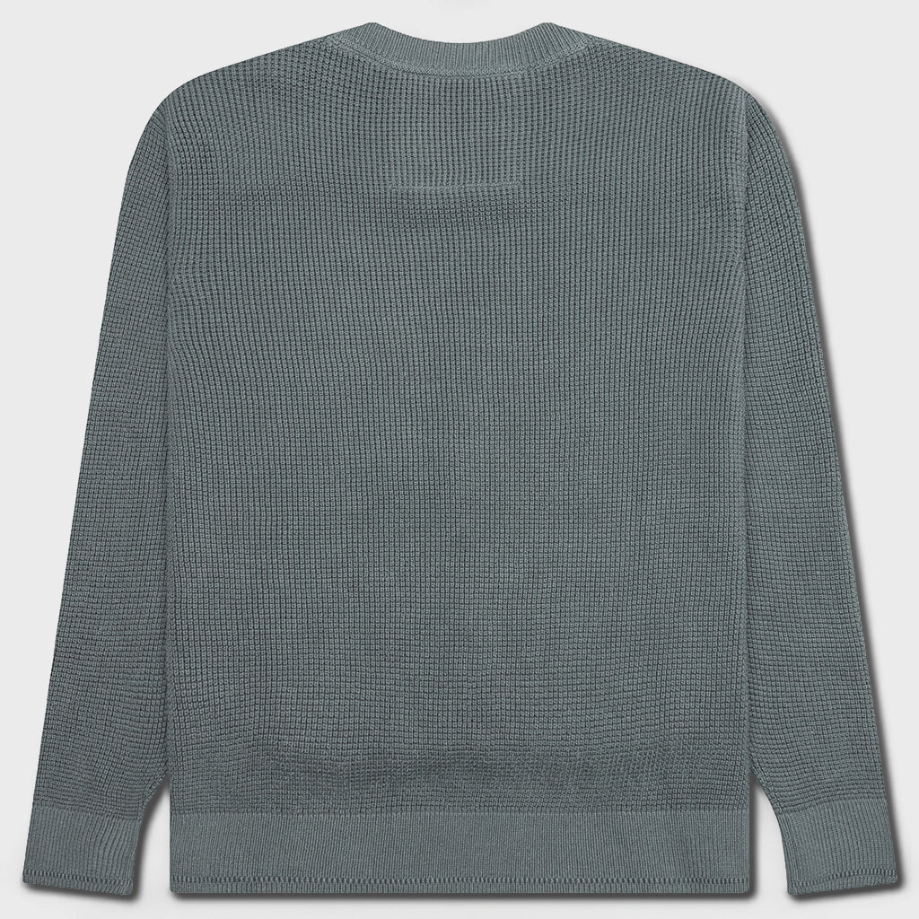 Embroidered Metal Logo Crewneck - Titanium