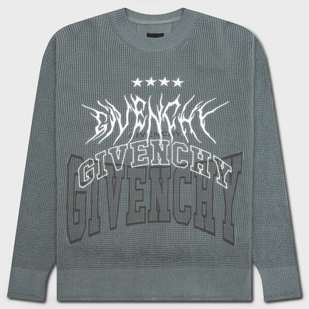 Embroidered Metal Logo Crewneck - Titanium