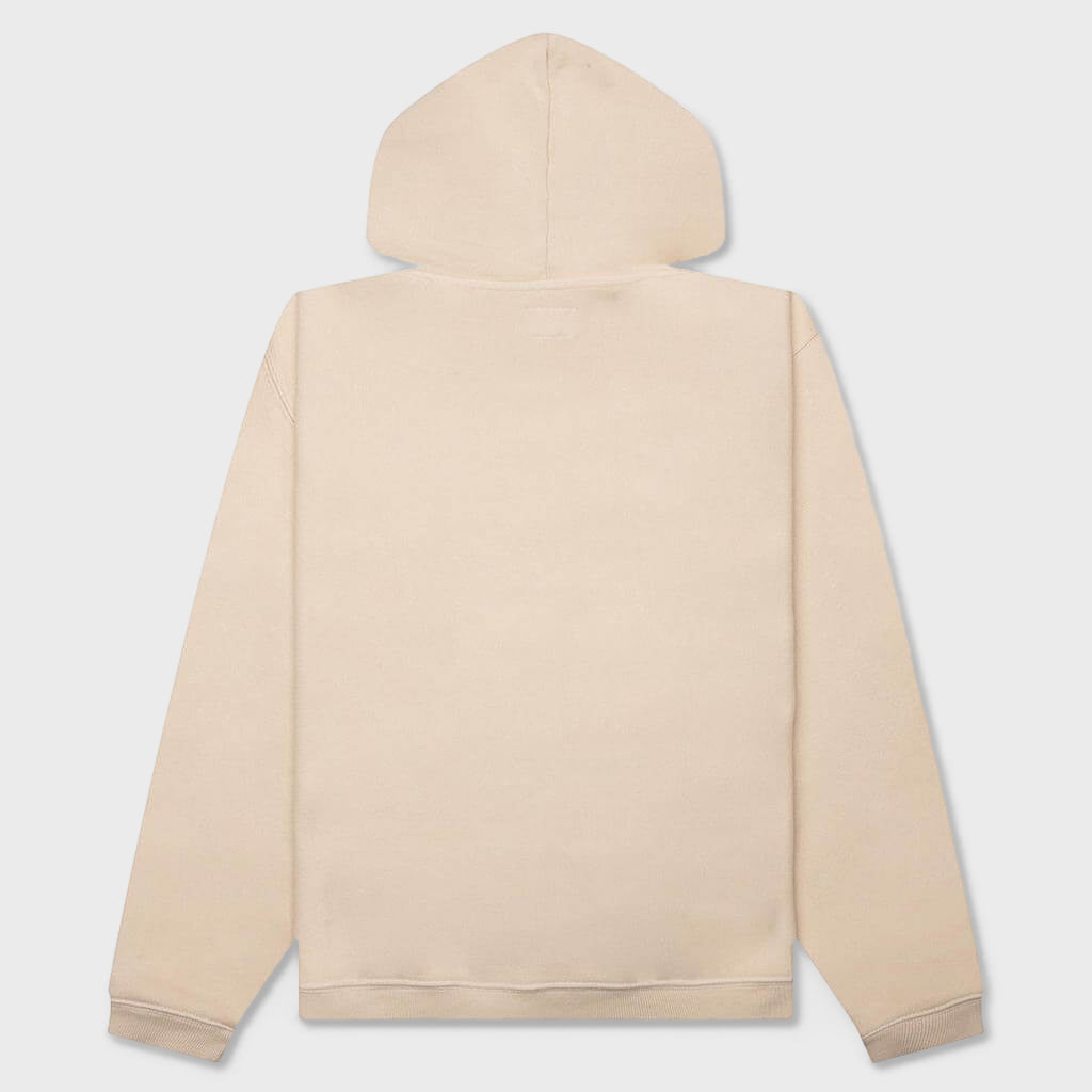 Embroidered Relaxed Hoodie - Sand