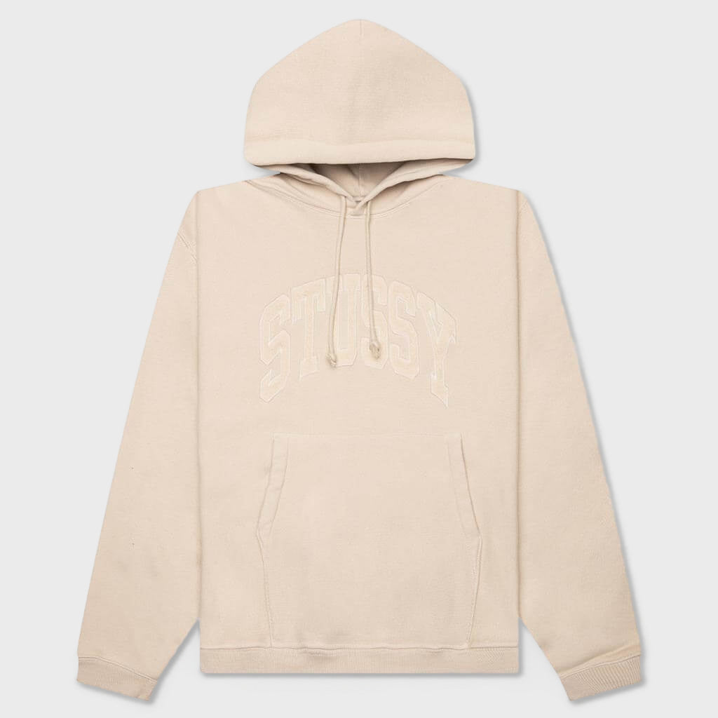 Embroidered Relaxed Hoodie - Sand