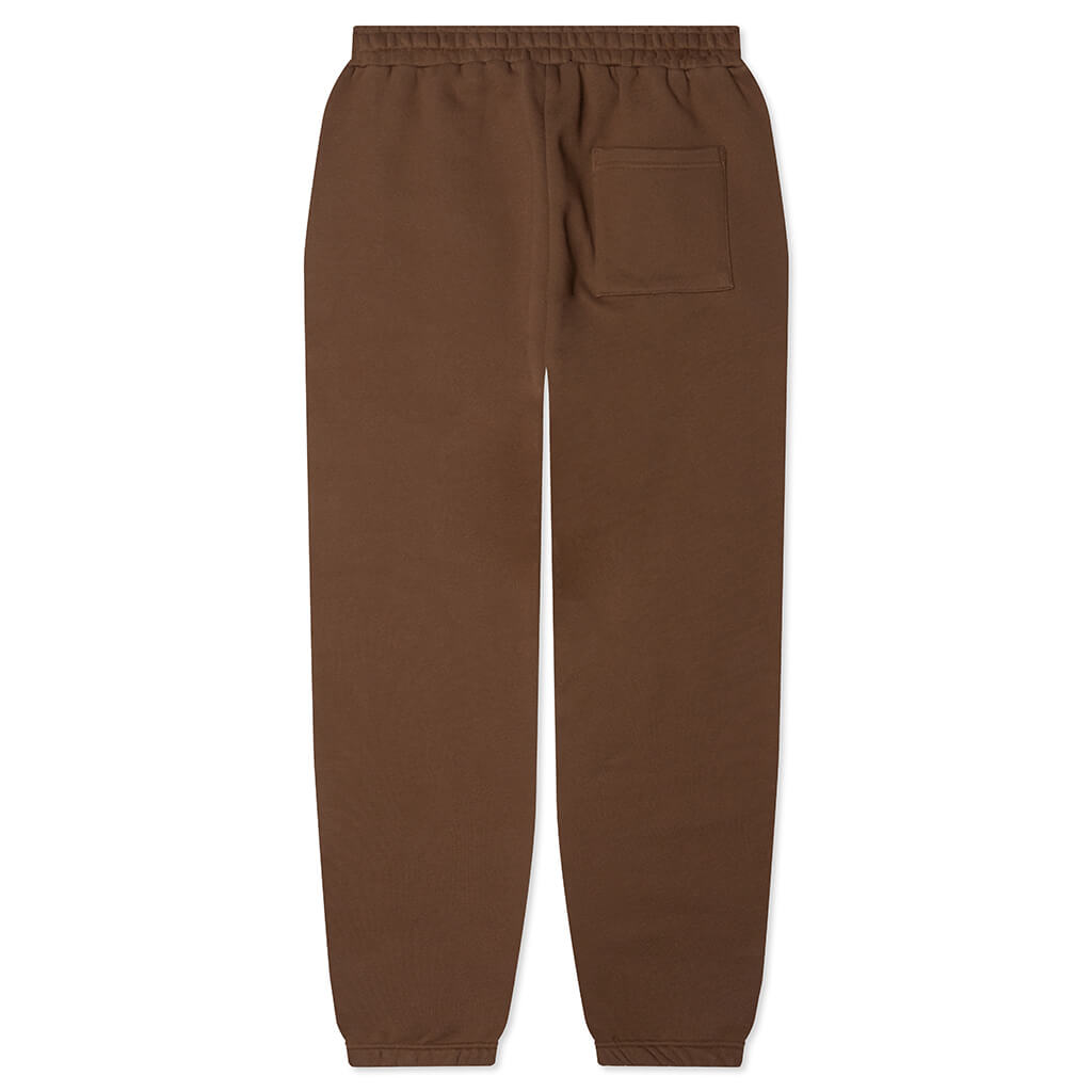 Embroidered Sweatpants - Walnut W/ Cream