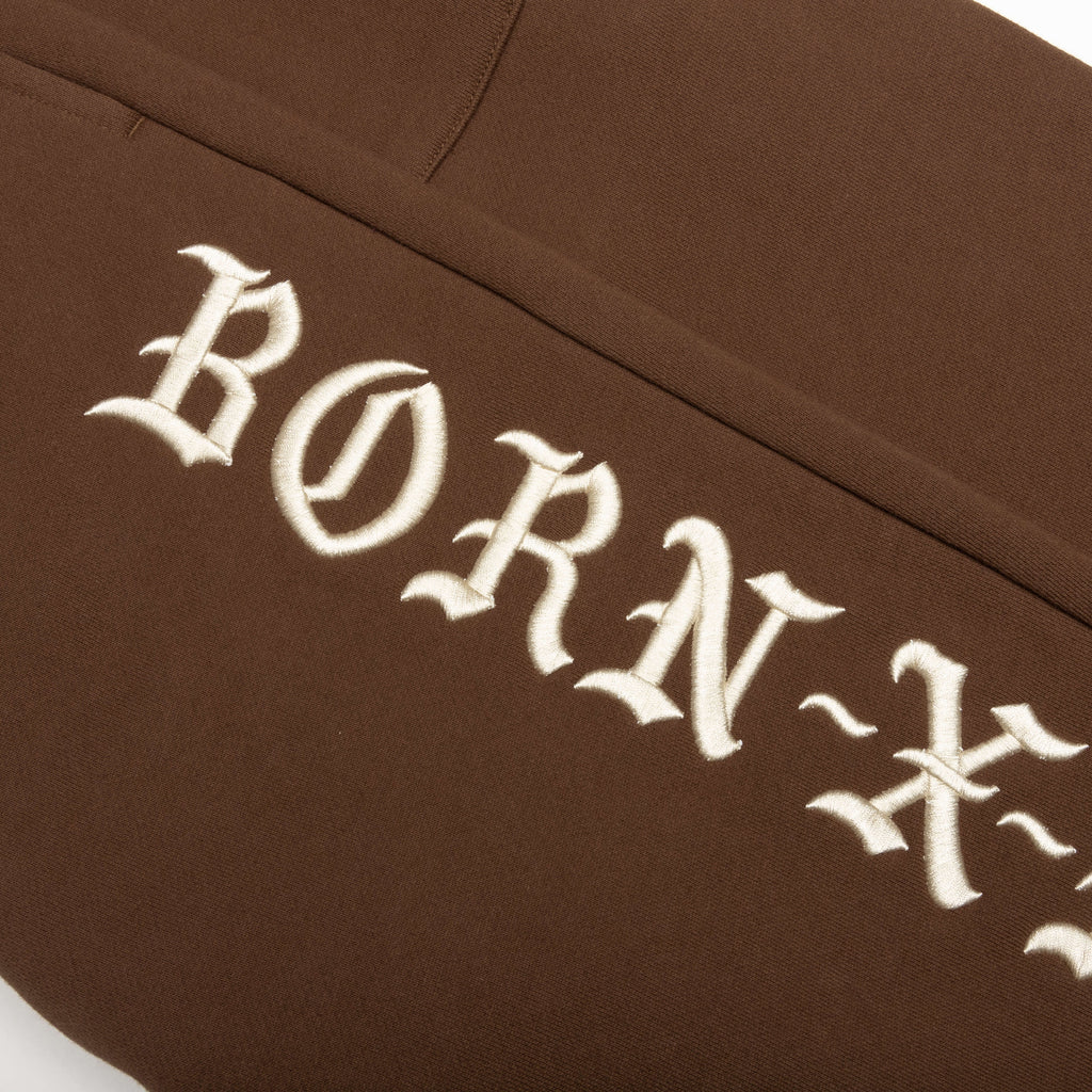 Embroidered Sweatpants - Walnut W/ Cream