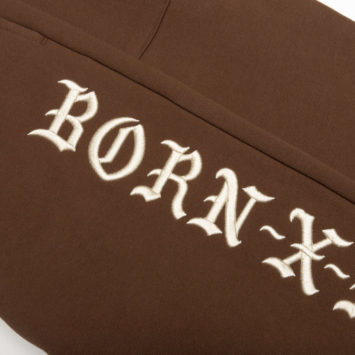 Embroidered Sweatpants - Walnut W/ Cream