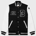 Embroidery Varsity Jacket - Black