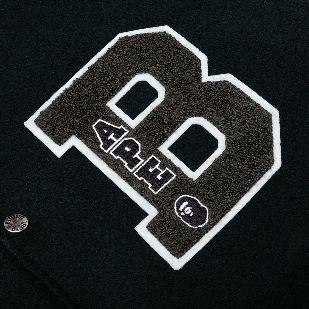 Embroidery Varsity Jacket - Green