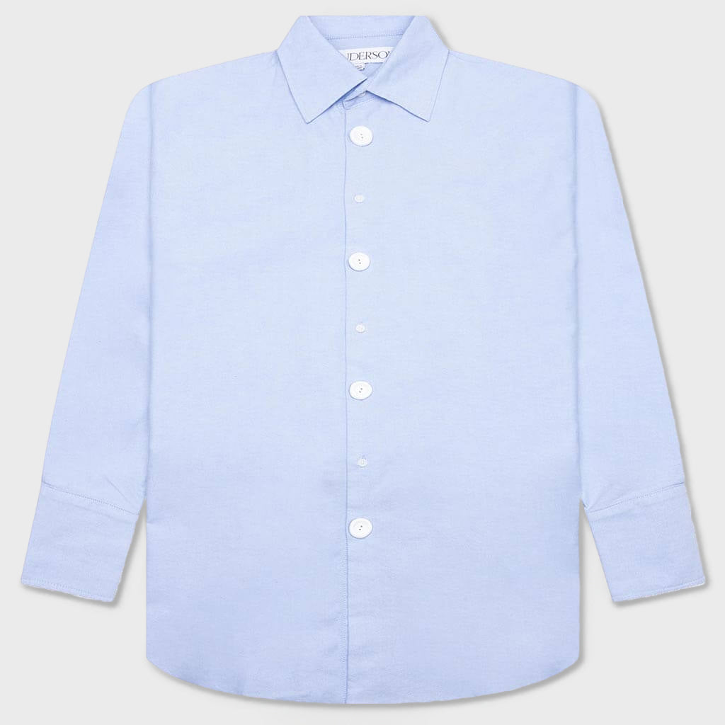 Enamel Button Oversized Shirt - Light Blue
