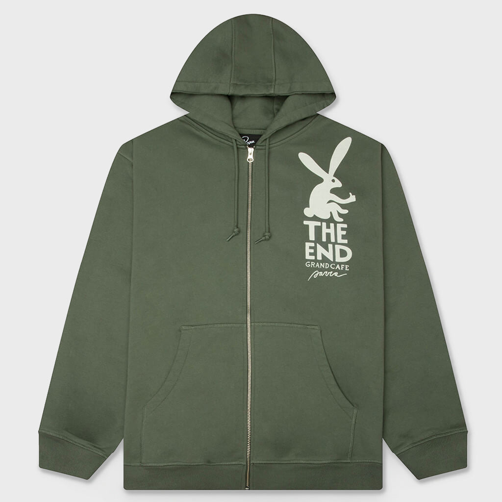 End The Bunny Zip Hooded Sweatshirt - Green