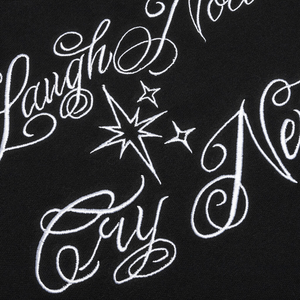 Laugh Now Cry Later Midweight Pullover Fleece Hoodie - Black