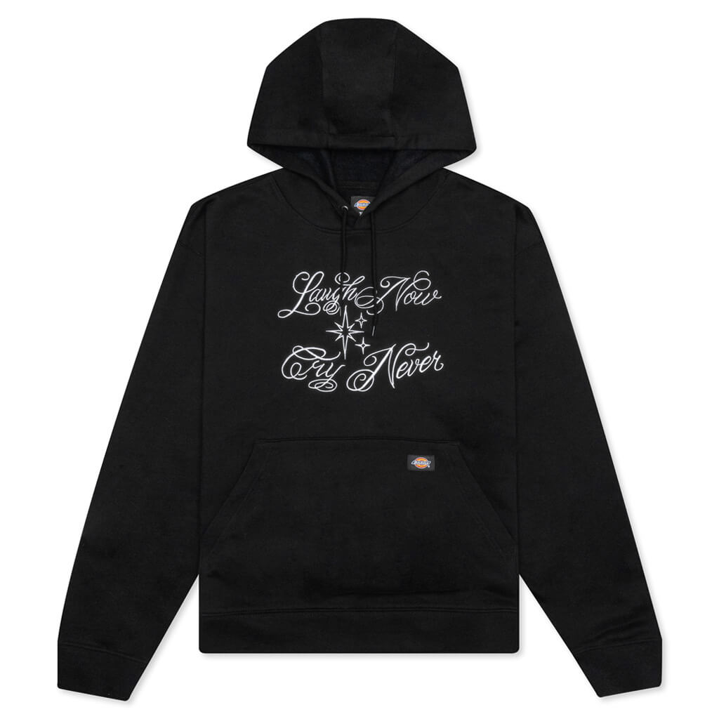 Laugh Now Cry Later Midweight Pullover Fleece Hoodie - Black