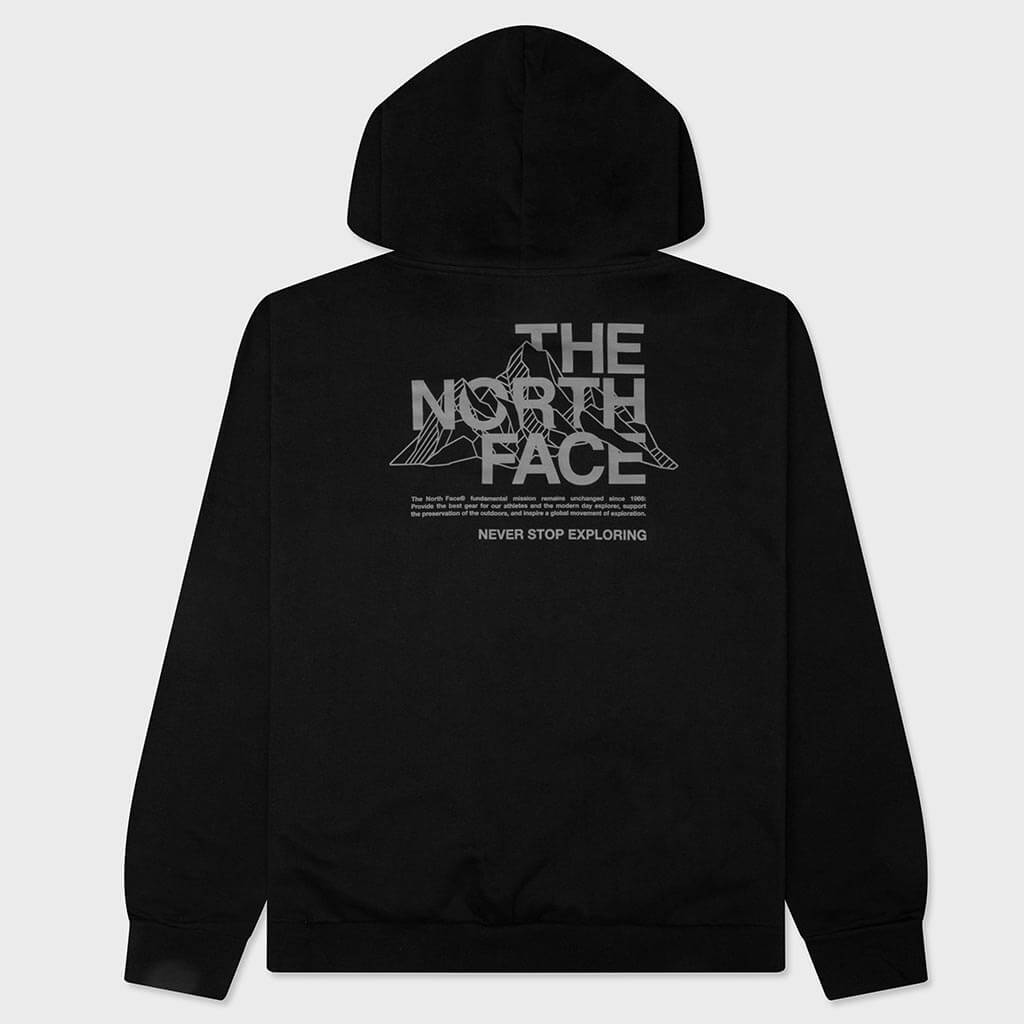 Evolution Mountain Sketch Regular Hoodie - Black