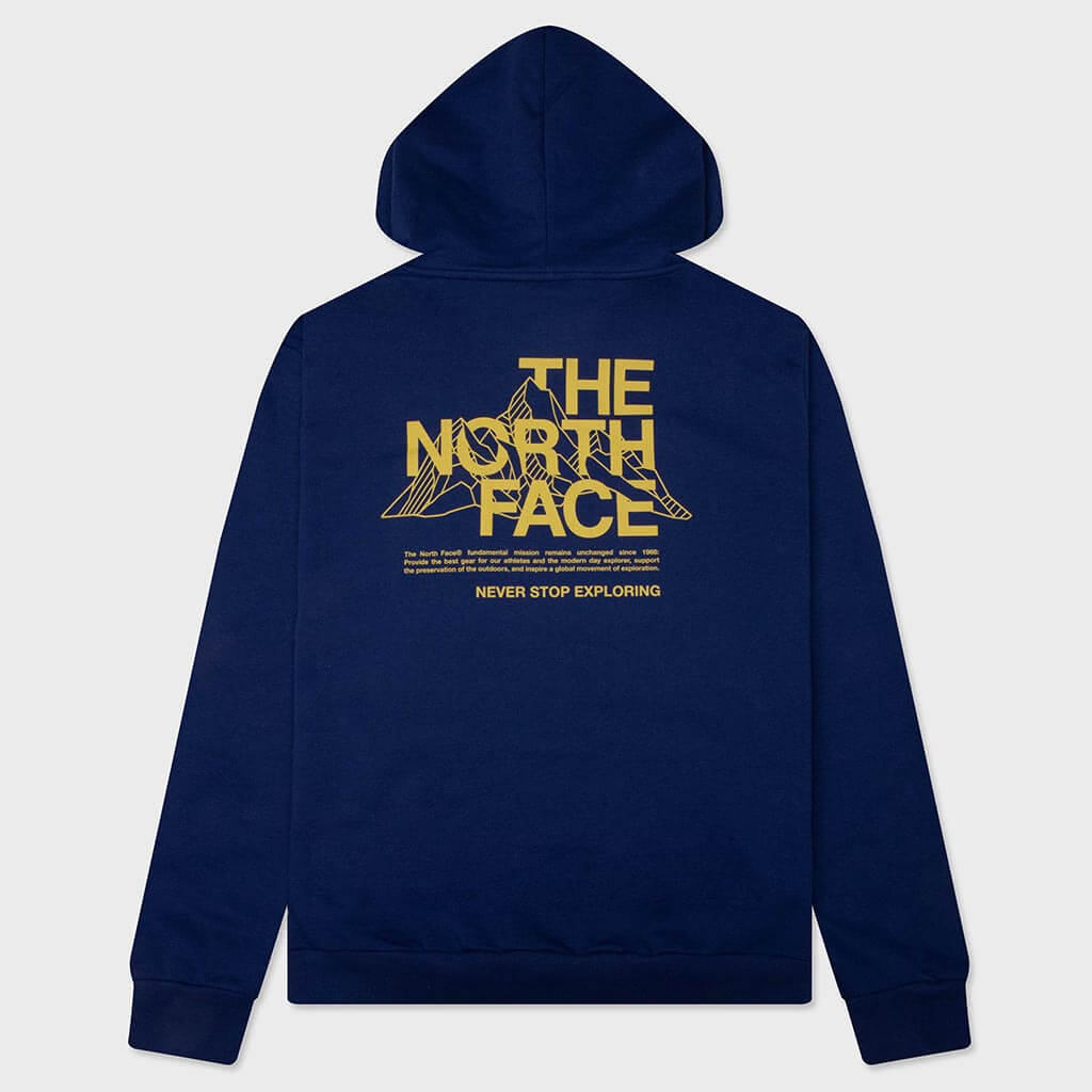 Evolution Mountain Sketch Regular Hoodie - Bold Blue