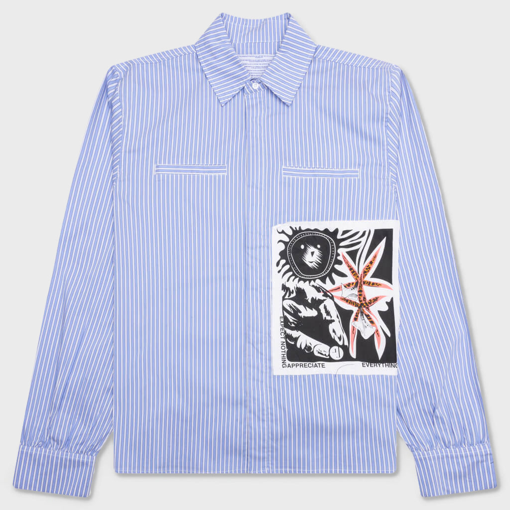 Expect Nothing L/S Shirt - Blue/White
