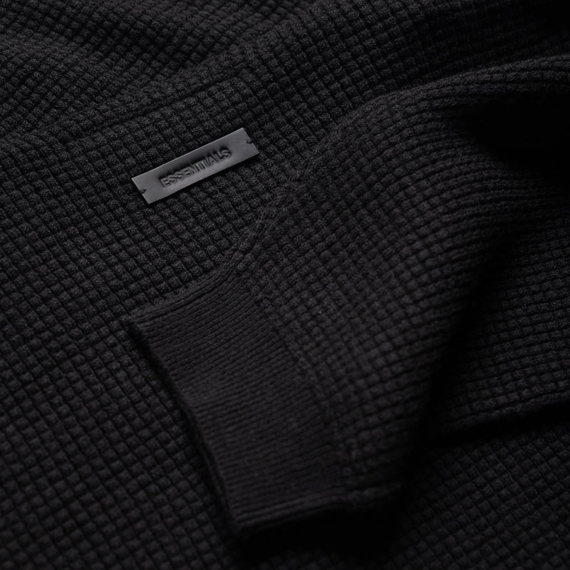 Fear Of God Essentials Waffle Crewneck 90's Sweater - Vintage Black