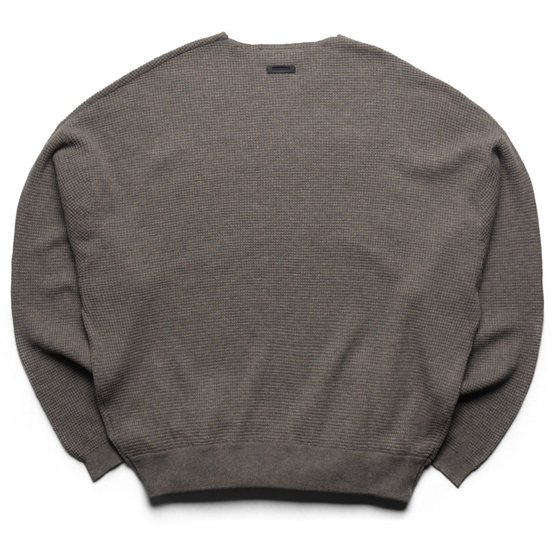 Fear Of God Essentials Waffle Crewneck 90's Sweater - Homestead Heather