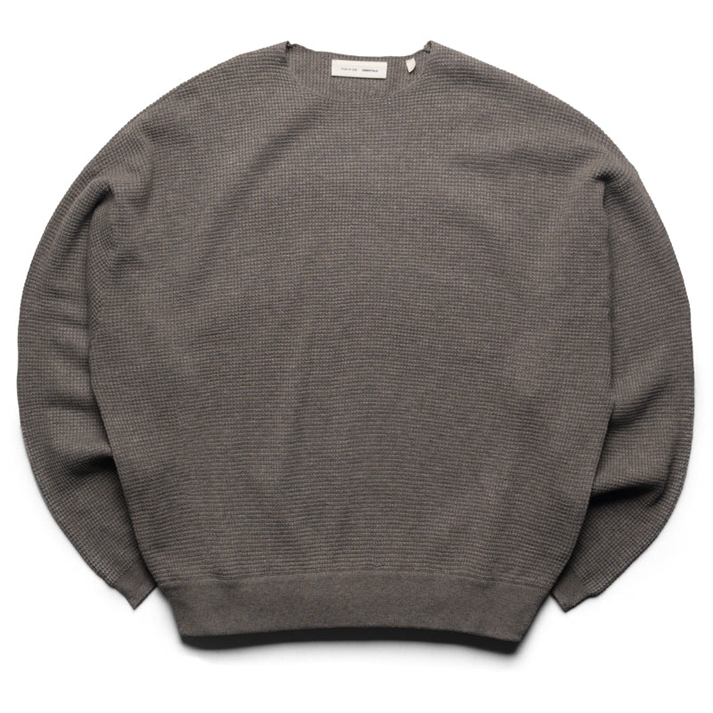 Fear Of God Essentials Waffle Crewneck 90's Sweater - Homestead Heather