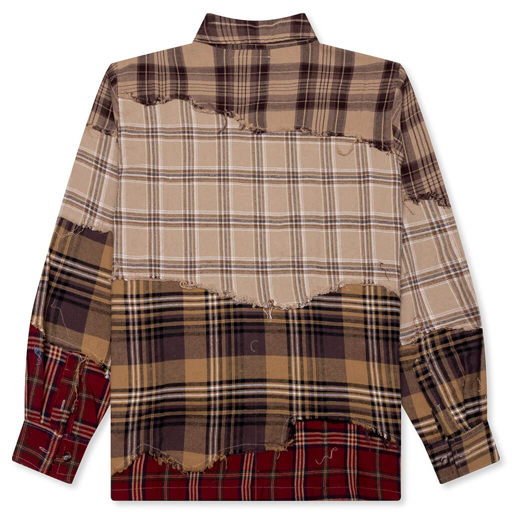 Face Patchworked Flannel - Red Multi