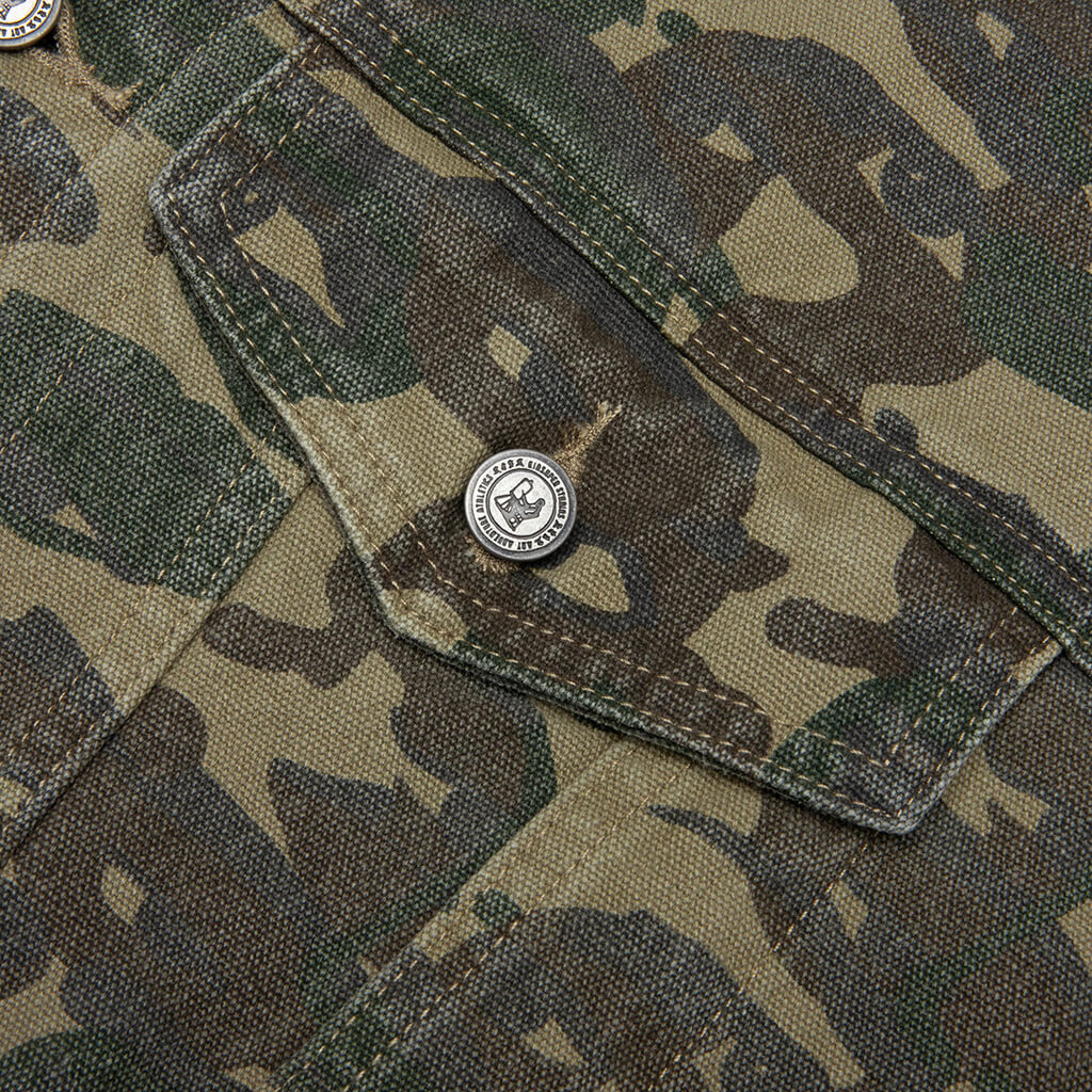Face Camo Jacket - Dark Green