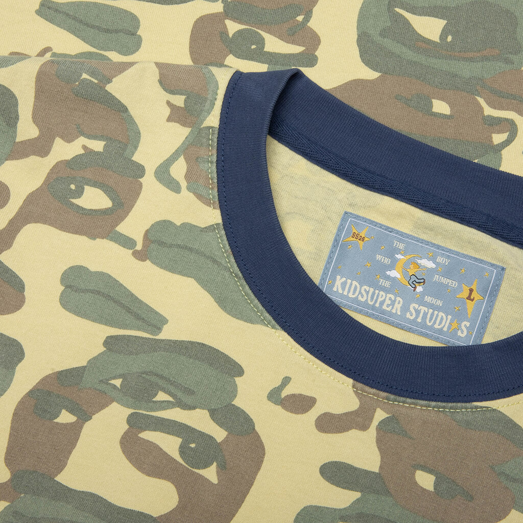 Face Camo L/S T-Shirt - Heavy Wash