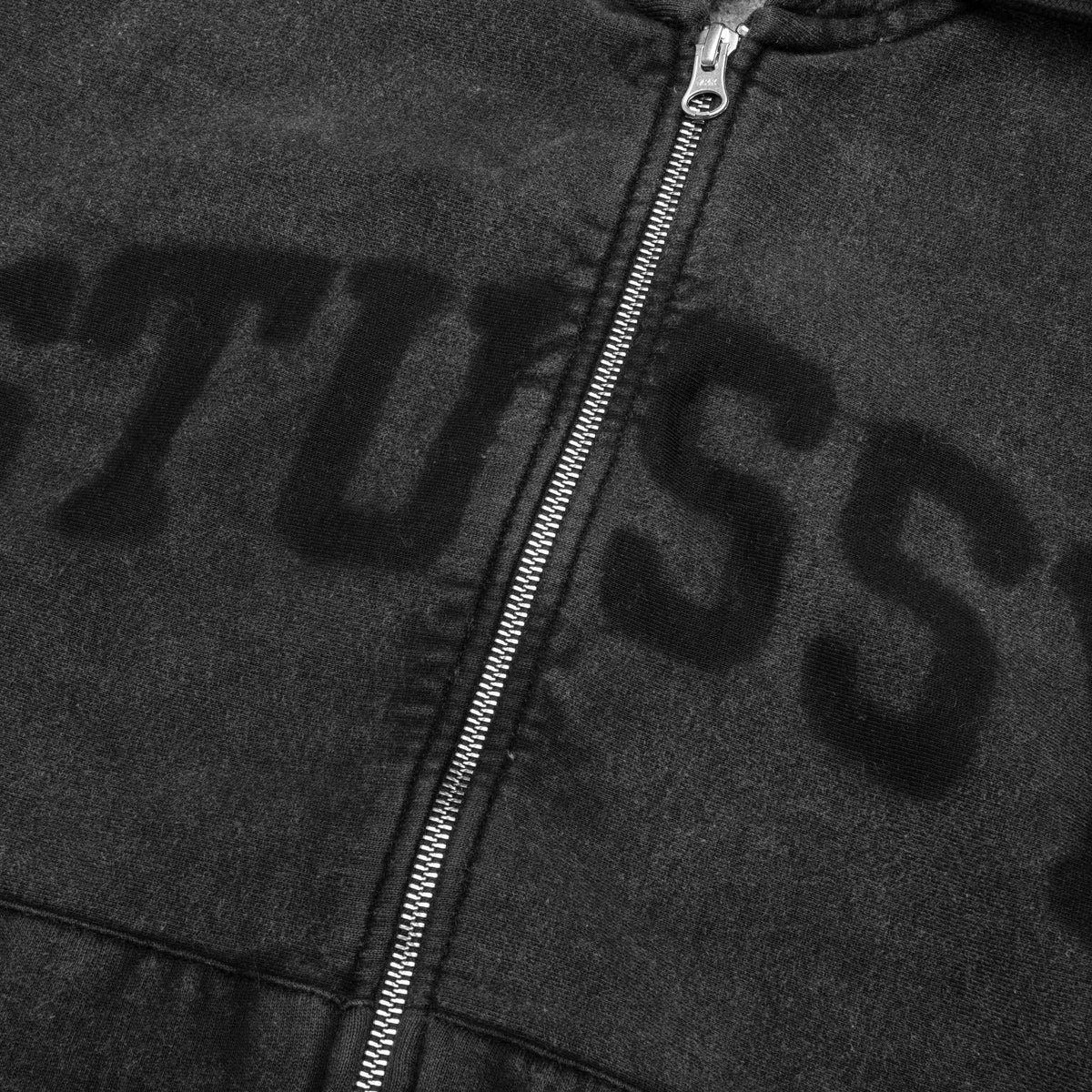 Faded Graphic Zip Hoodie - Washed Black