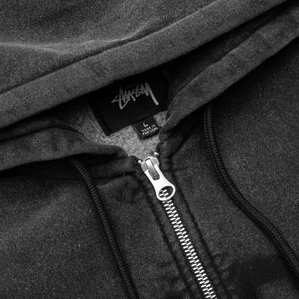 Faded Graphic Zip Hoodie - Washed Black