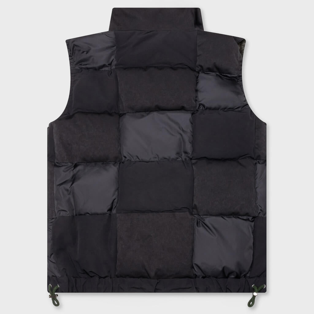Faux Suede Mix Vest - Black
