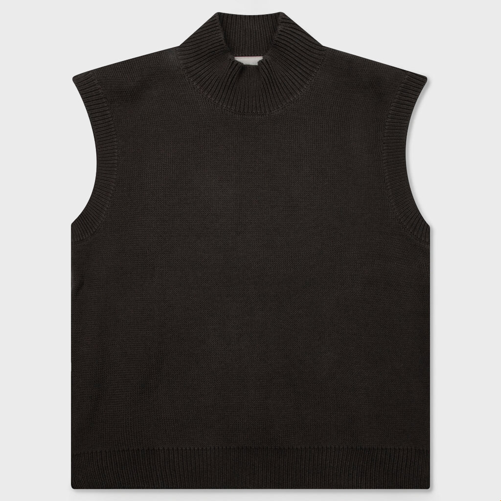 Women's Mock Vest - Off Black