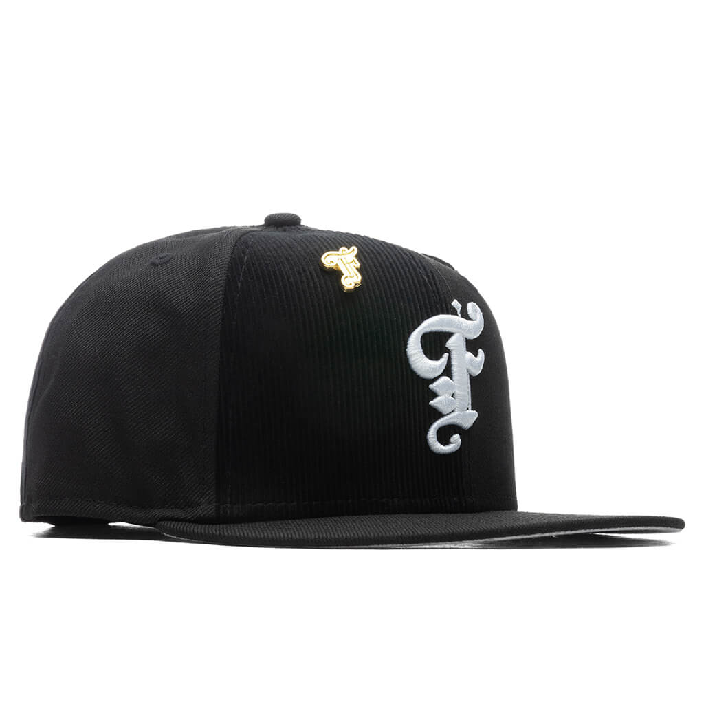 Old English F Fitted "Multi Panel" - Black