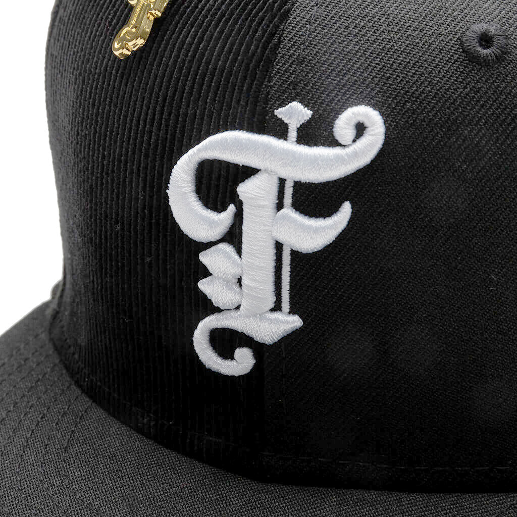 Old English F Fitted "Multi Panel" - Black