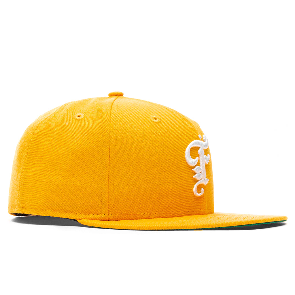 Old English Fitted Hat - Gold/Off-White