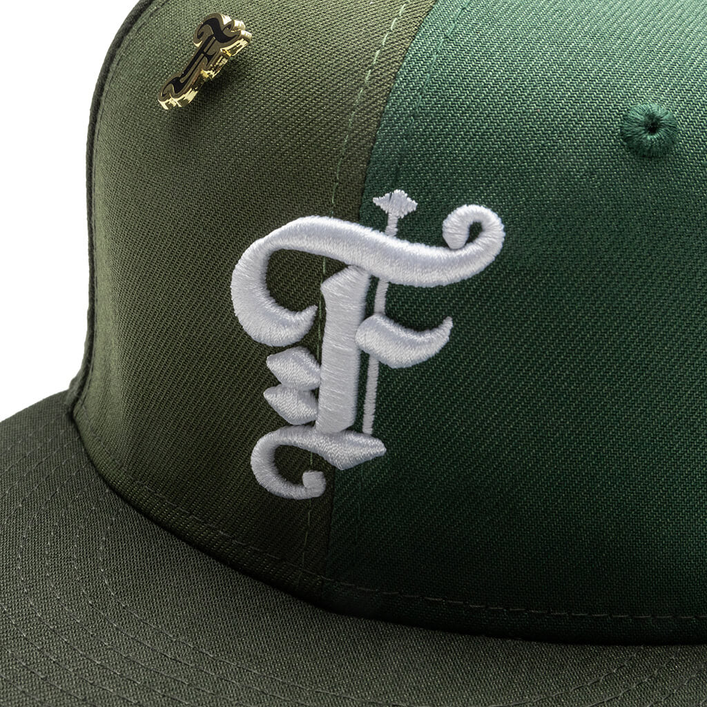 Old English F Fitted "Multi Panel" - Green