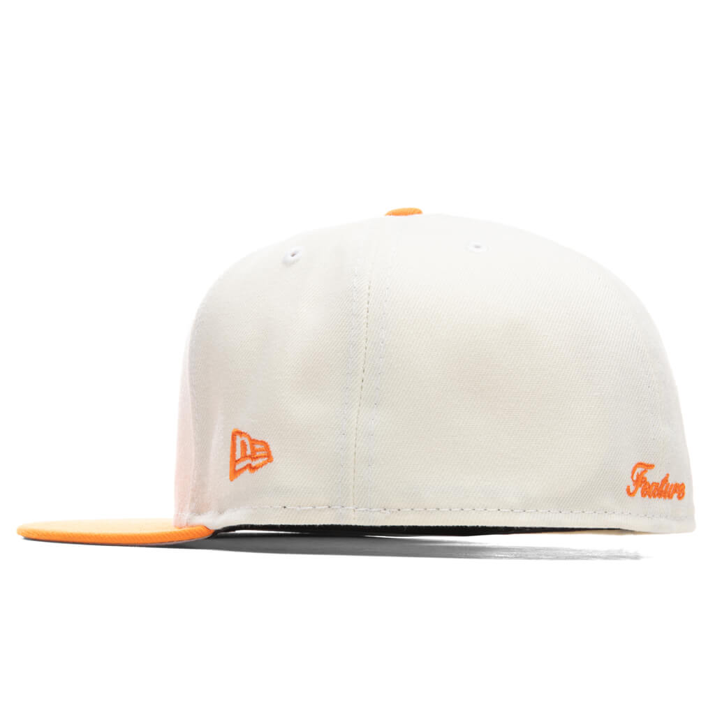 OE Fitted Cap - Off-White/Dim Orange